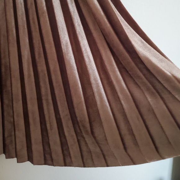 SOLD 🎈NWOT Pleated Metallic Midi Skirt - Picture 7 of 12